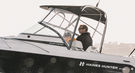 Bimini Top, Folding w Clears | Haines Hunter HQ